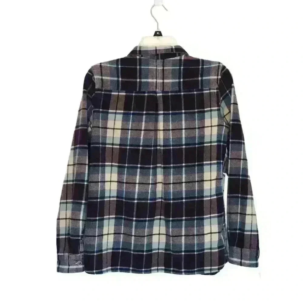 Woolrich women's flannel shirt Large plaid 100% cotton long sleeve - Picture 2 of 8